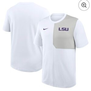 LSU Tigers Nike 2025 Sideline UV Dri-FIT Coach Shirt - White